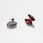 River Island Womens Gunmetal Design Forum Fly Trap Stud Earrings