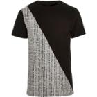 River Island Mensblack Diagonal Block Panel T-shirt