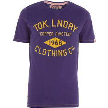 River Island Menspurple Tokyo Laundry Logo Print T-shirt