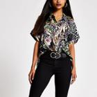 River Island Womens Petite Printed Short Sleeve Shirt