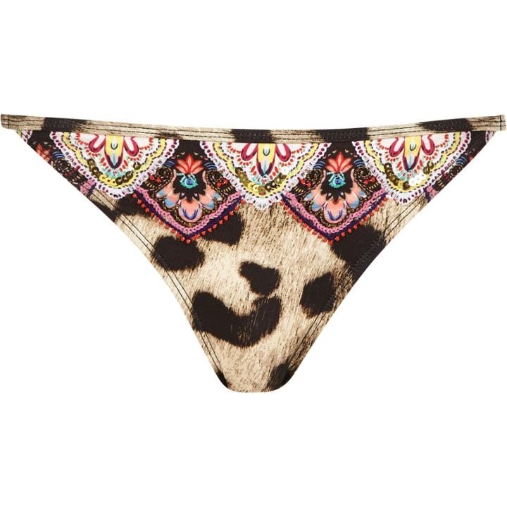 River Island Womens Lepard Print Embellished Bikini Bottoms