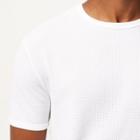 River Island Mens White Waffle Slim Fit T-shirt