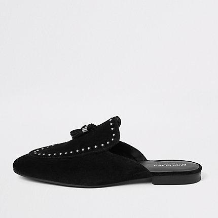 River Island Mens Tassel Studded Backless Loafers
