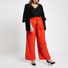 River Island Womens Plus Paperbag Wide Leg Trousers