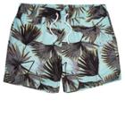 River Island Mens Palm Tree Print Swim Trunks