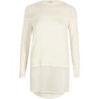 River Island Womens White Lace And Mesh Layered Top