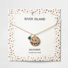 River Island Womens Gem December Birthstone Necklace