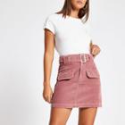 River Island Womens Corduroy Belted Mini Skirt