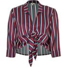 River Island Womens Stripe Satin Tie Front Shirt