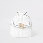 River Island Womens White Quilted Ri Backpack