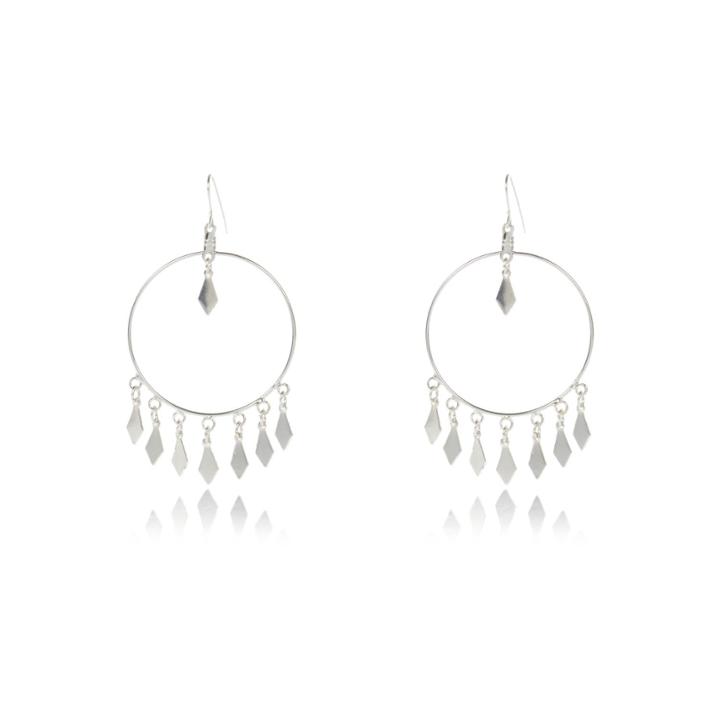 River Island Womens Silver Tone Circle Dangle Earrings