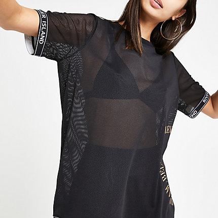 River Island Womens Mesh Loose Fit T-shirt