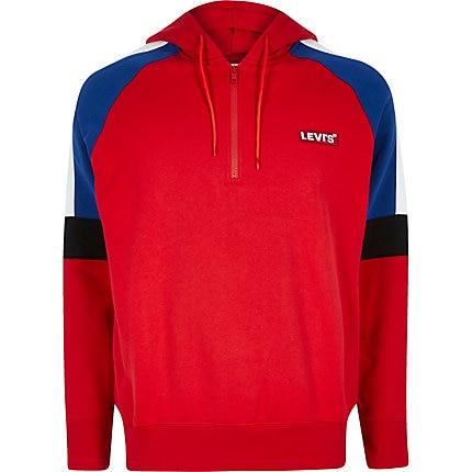 Mens Levi's Colour Block Half Zip Hoodie
