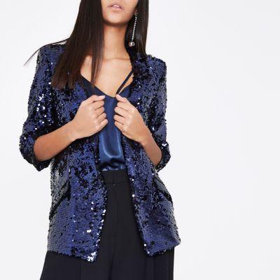 River Island Womens Sequin Embellished Blazer