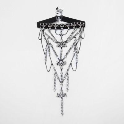 River Island Womens Draped Jewel Choker Necklace
