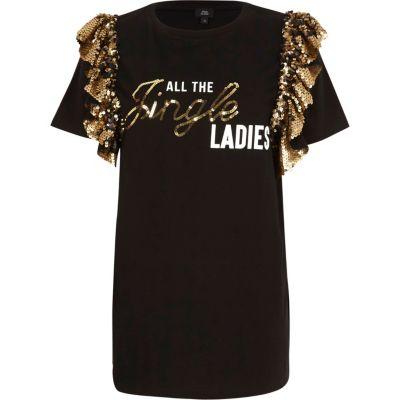 River Island Womens 'all The Jingle Ladies' Sequin T-shirt