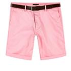 River Island Mens Belted Oxford Shorts