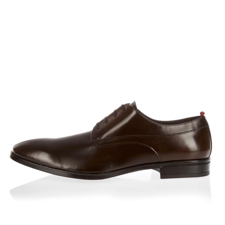 River Island Mensdark Smart Leather Derby Shoes