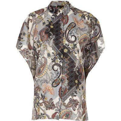 River Island Womens Paisley Print Batwing Shirt