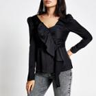 River Island Womens Asymmetric Ruched Long Sleeve Top