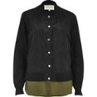River Island Womens Bomber Jacket With Shirt Detail