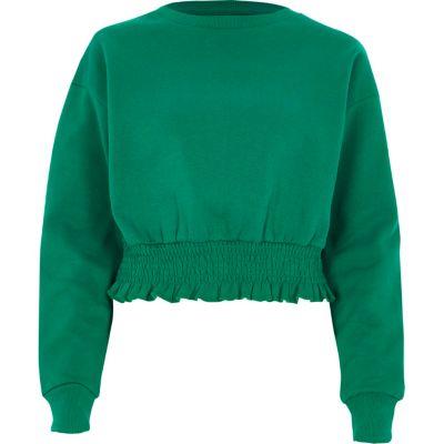 River Island Womens Shirred Hem Cropped Sweatshirt