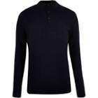 River Island Mensnavy Knitted Polo Jumper