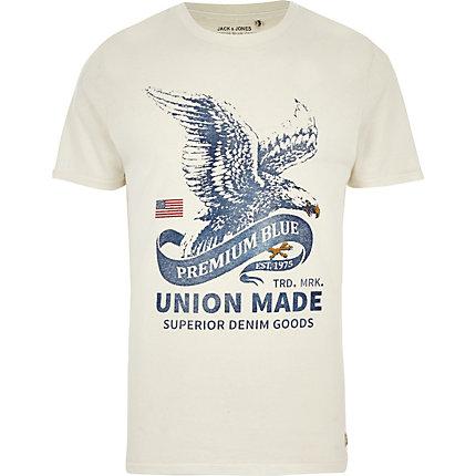 River Island Mens Jack And Jones White Premium T-shirt