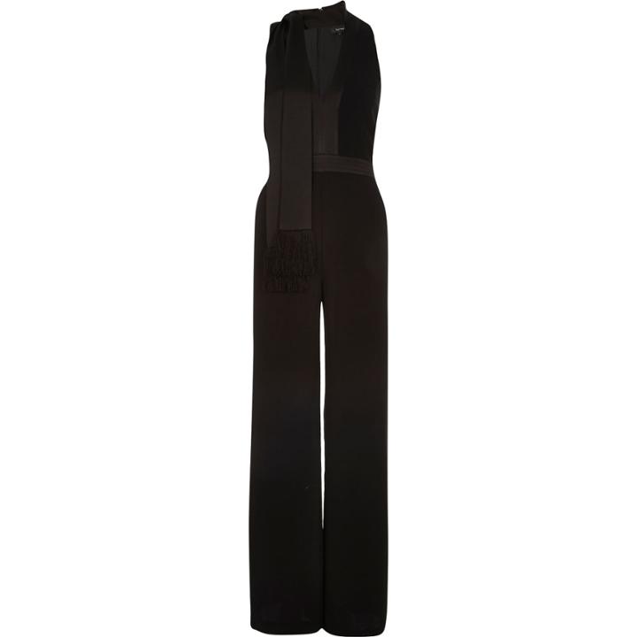 River Island Womens Scarf Neck Sleeveless Jumpsuit