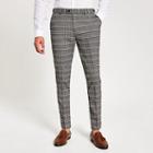 River Island Mens Check Stretch Skinny Suit Trouser