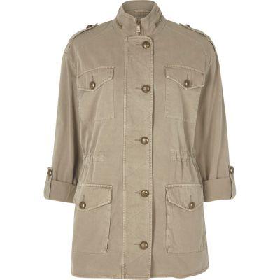 River Island Womens Light Oversized Army Jacket