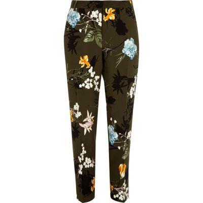 River Island Womens Floral Tapered Trousers