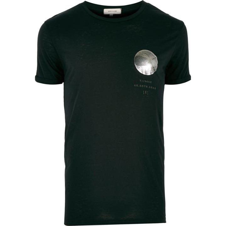 River Island Mensdark Spiral Chest Print T-shirt