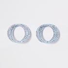 River Island Womens Rhinestone Triple Ring Stud Earrings