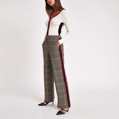 River Island Womens Side Stripe Straight Leg Pants