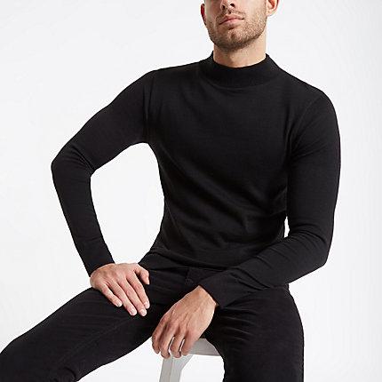 River Island Mens Muscle Fit Turtle Neck Sweater