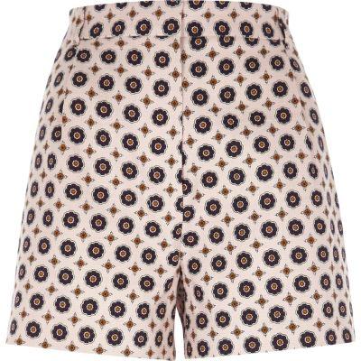 River Island Womens Geo Print High Waisted Shorts
