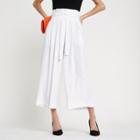 River Island Womens White Paperbag Belted Culottes