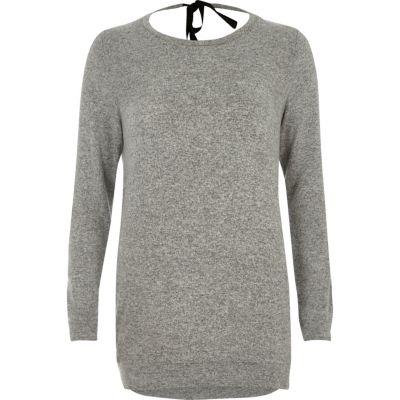 River Island Womens Marl Tie Back Top