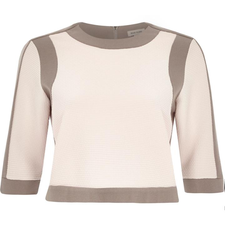 River Island Womens Border Fitted Boxy Crop Top
