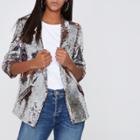 River Island Womens Silver And Sequin Embellished Blazer