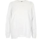 River Island Womens White Deconstructed Hem Sweatshirt