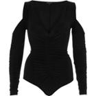 River Island Womens Long Sleeve Cold Shoulder Bodysuit