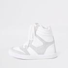River Island Womens White Hidden Wedge High Top Sneakers