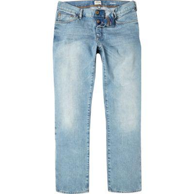 River Island Mens Light Wash Dean Straight Jeans