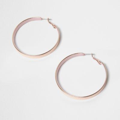 River Island Womens Rose Gold Tone Thick Hoop Earrings