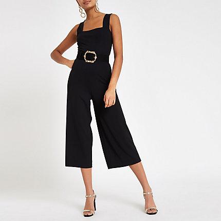 River Island Womens Square Neck Wide Leg Jumpsuit