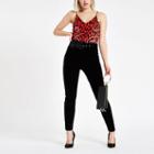 River Island Womens Leopard Print V Neck Bodysuit