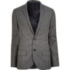 River Island Mens Check Wool-blend Slim Jacket