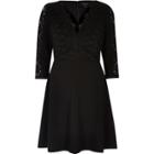 River Island Womens Luxury Lace Flared Dress